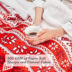 inhand Sherpa Christmas Throw Blanket for