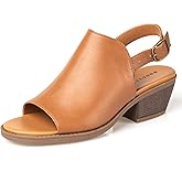 WONGXWAY Womens Low Block Heels Open Toe Ankle Strap Dress Sandals Comfortable Heel Sandals for Women