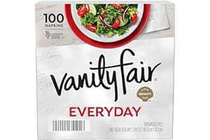 Vanity Fair Everyday Paper Napkins, 100 Count, Disposable Napkins Made Soft And Smooth For Everyday Meals