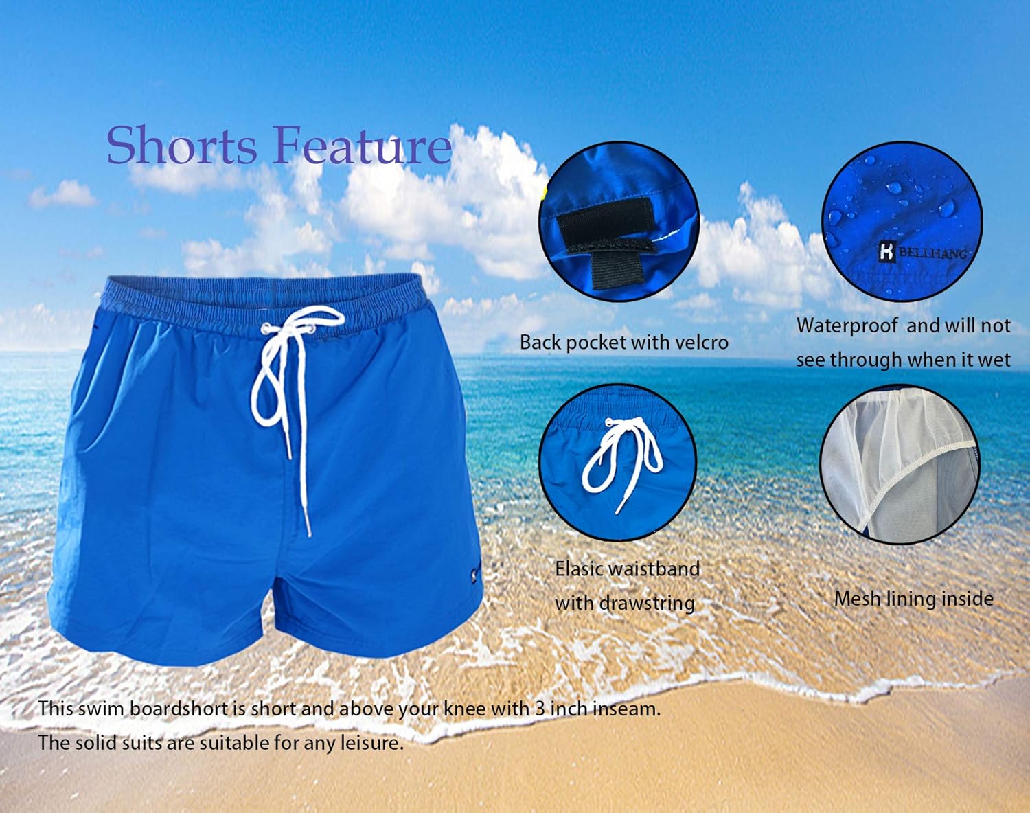 3 inch inseam swim trunks