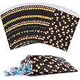 Kolewo4ever 100 Pieces Halloween Treat Bags Halloween Candy Corn Bag Halloween Paper Bags Candy Buffet Paper Bags for Chocola