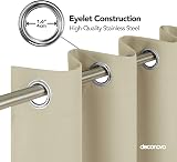 Deconovo Eyelet Curtains 52x72 Beige Thermal Room Darkening Pair view 7