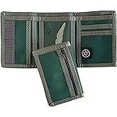 Sprocket Compact Nylon Trifold Wallet with Zippered Pocket (Green)