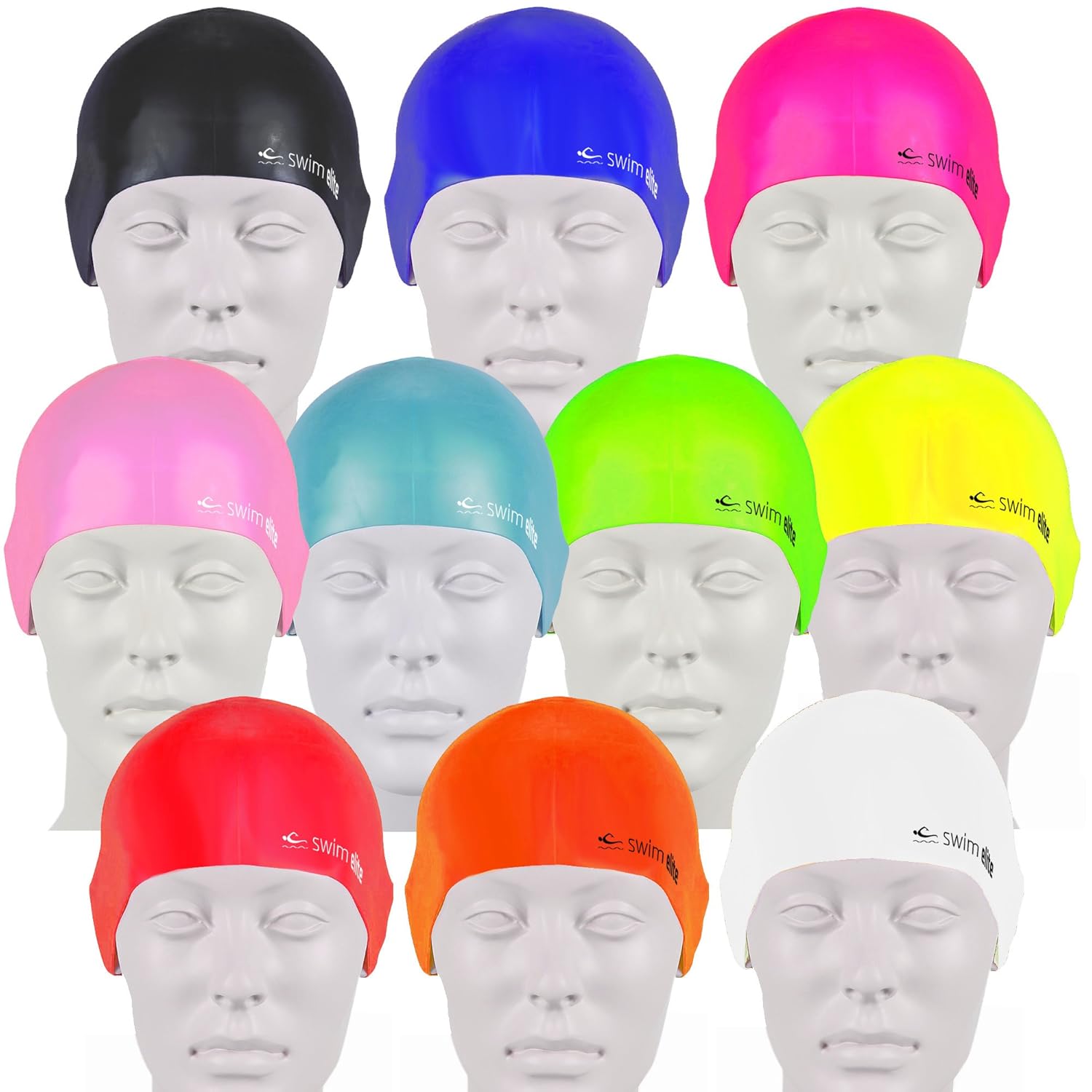 Swim Elite Seamless Silicone Swimming Cap for Adults and Junior