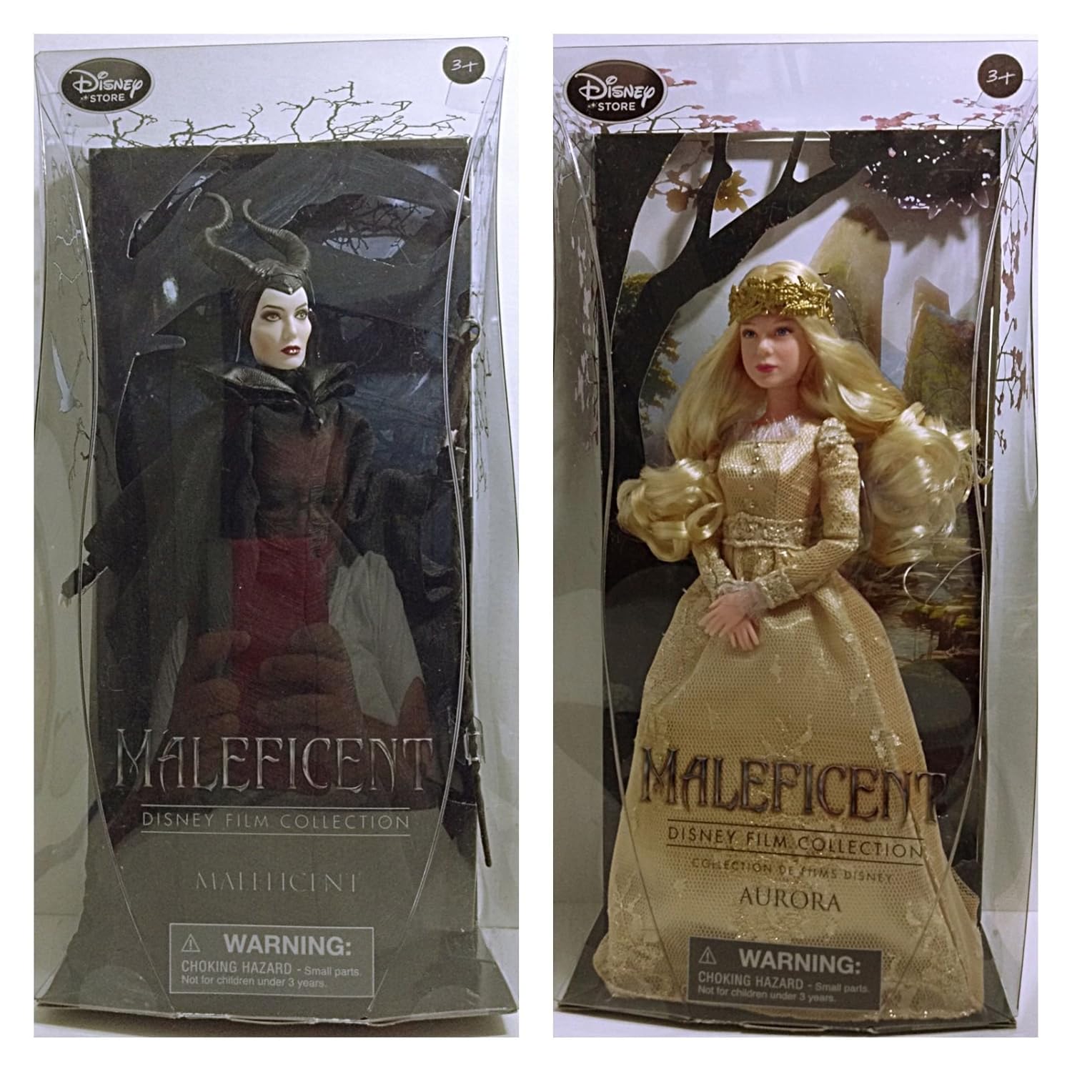 maleficent and aurora doll set