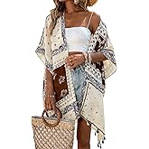 Beautiful Nomad Women's Kimono Swimsuit Coverups Beach Floral Casual Cardigan Bathing Suit Cover Up for Summer Swimwear