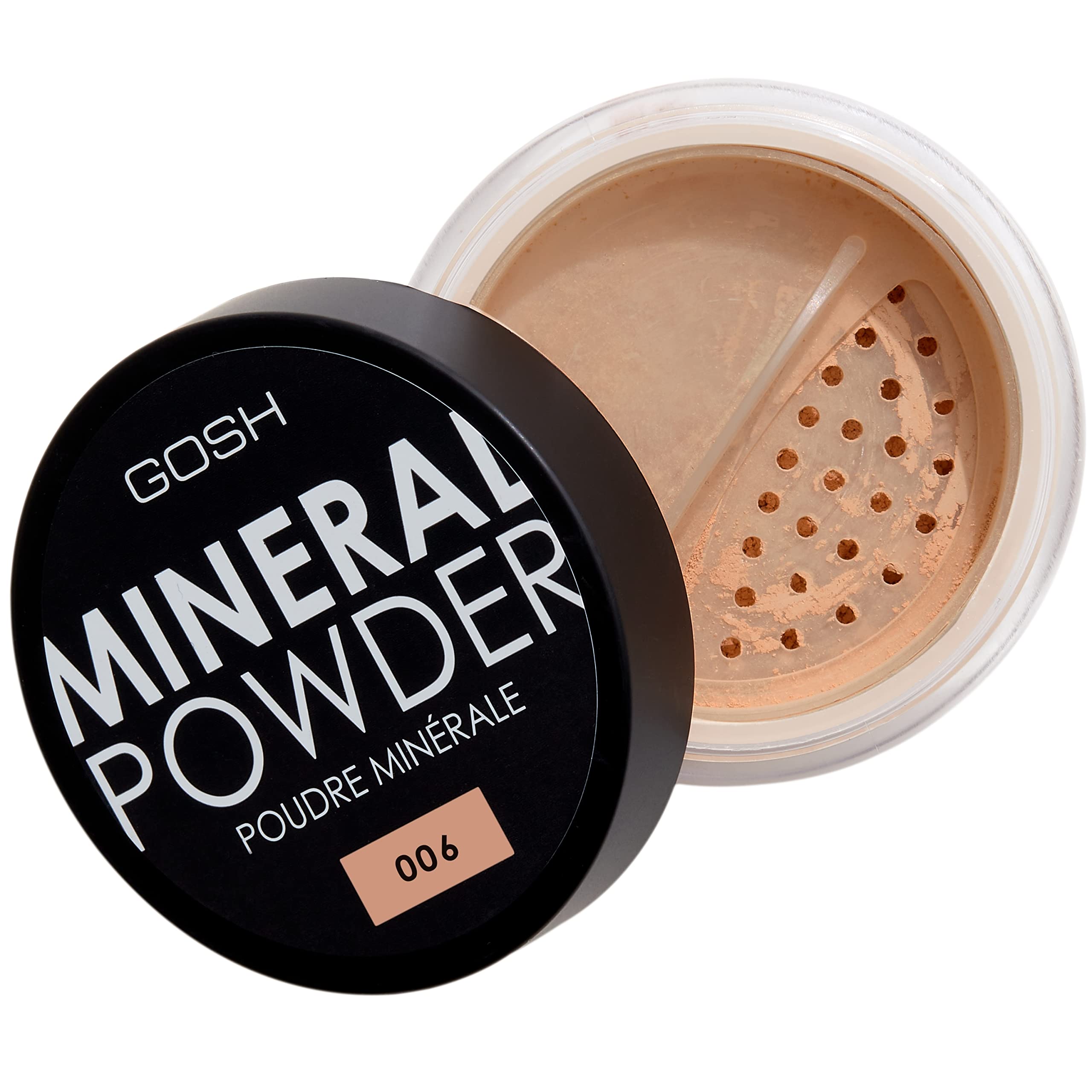 GOSH Mineral Powder, Vegan, Loose Fixation Powder with Minerals for All Skin Types, Matte & Long-Lasting for a Flawless Complexion, No Mask Effect, Medium to High Coverage, 006 Honey