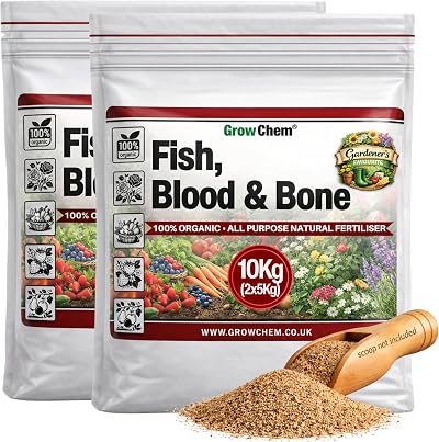 Grow Chem Fish Blood & Bone Fertiliser 10Kg 2x5Kg Organic Plant & Lawn Food