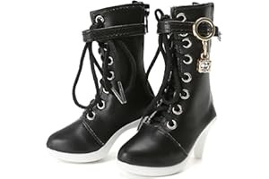 BULEVINA 1 Pair Dolls Shoes Boots Fits 1/3 Scale BJD (24 inches Tall), High Heeled Canvas Shoes, Miniature Flat Foot Heels Sneakers Accessories, Zapatos para Pack for Cowboy Men and Women Dolls