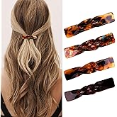 ANBALA 4Pcs Small Barrettes for Women 2.6 Inch Tortoise Shell Acetate Barrettes for Women Thin Fine Hair Small French Hair Clips