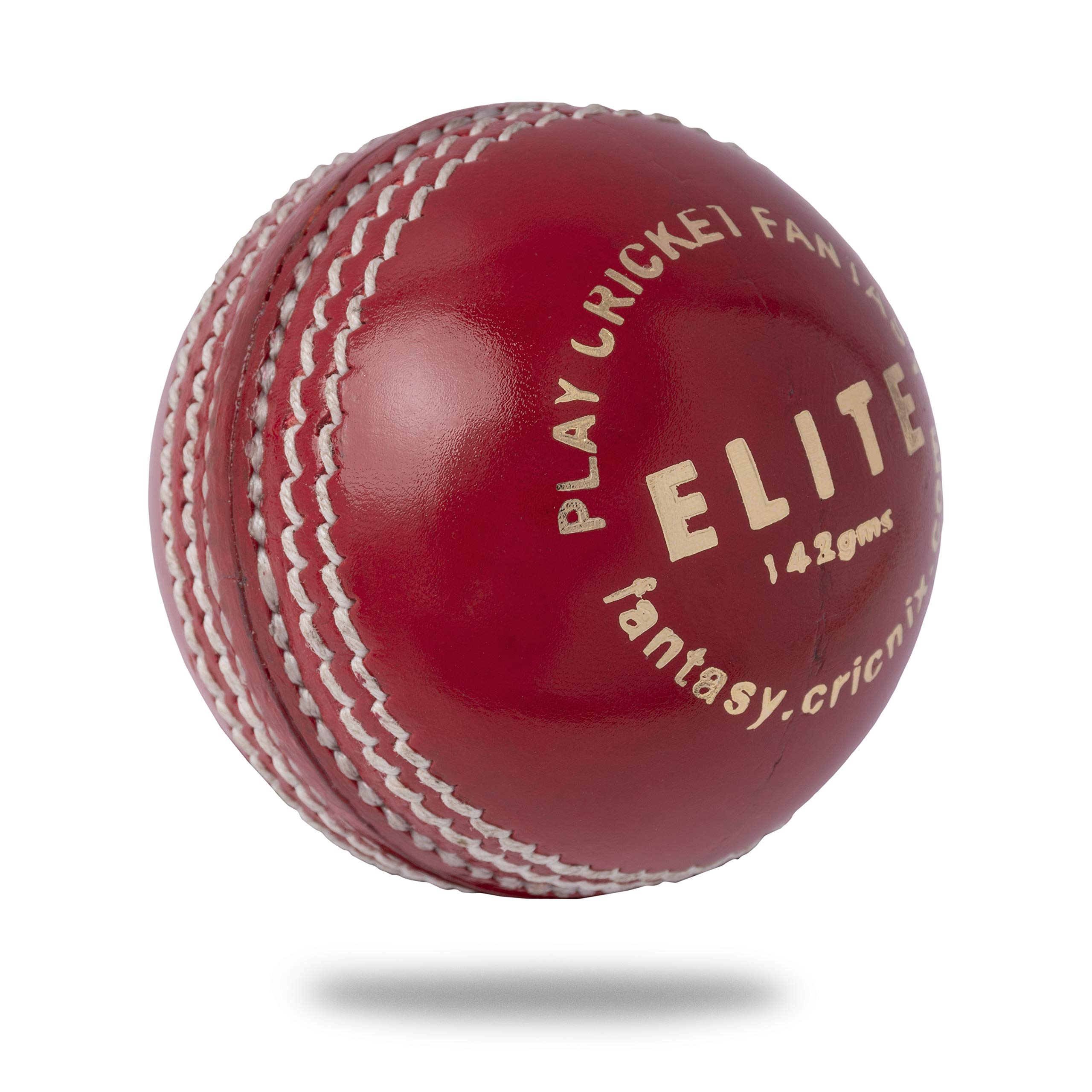 Cricnix Cricket Ball Elite Red Leather 142g (1-Pack) for Women or Juniors Match