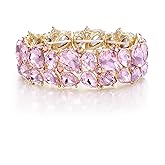 EVER FAITH Women's Wedding Party Jewelry Austrian Crystal 2 Layer Teardrop Stretch Bracelet for Her
