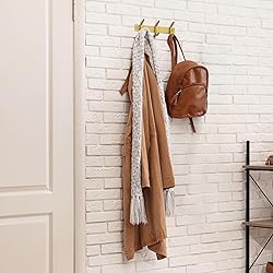 SAYONEYES Brushed Gold Small Coat Rack Wall Mount