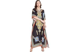 Oussum Women Long Maxi Plus Size Polyester Kaftan Caftan Gown Beach Party Casual Dress