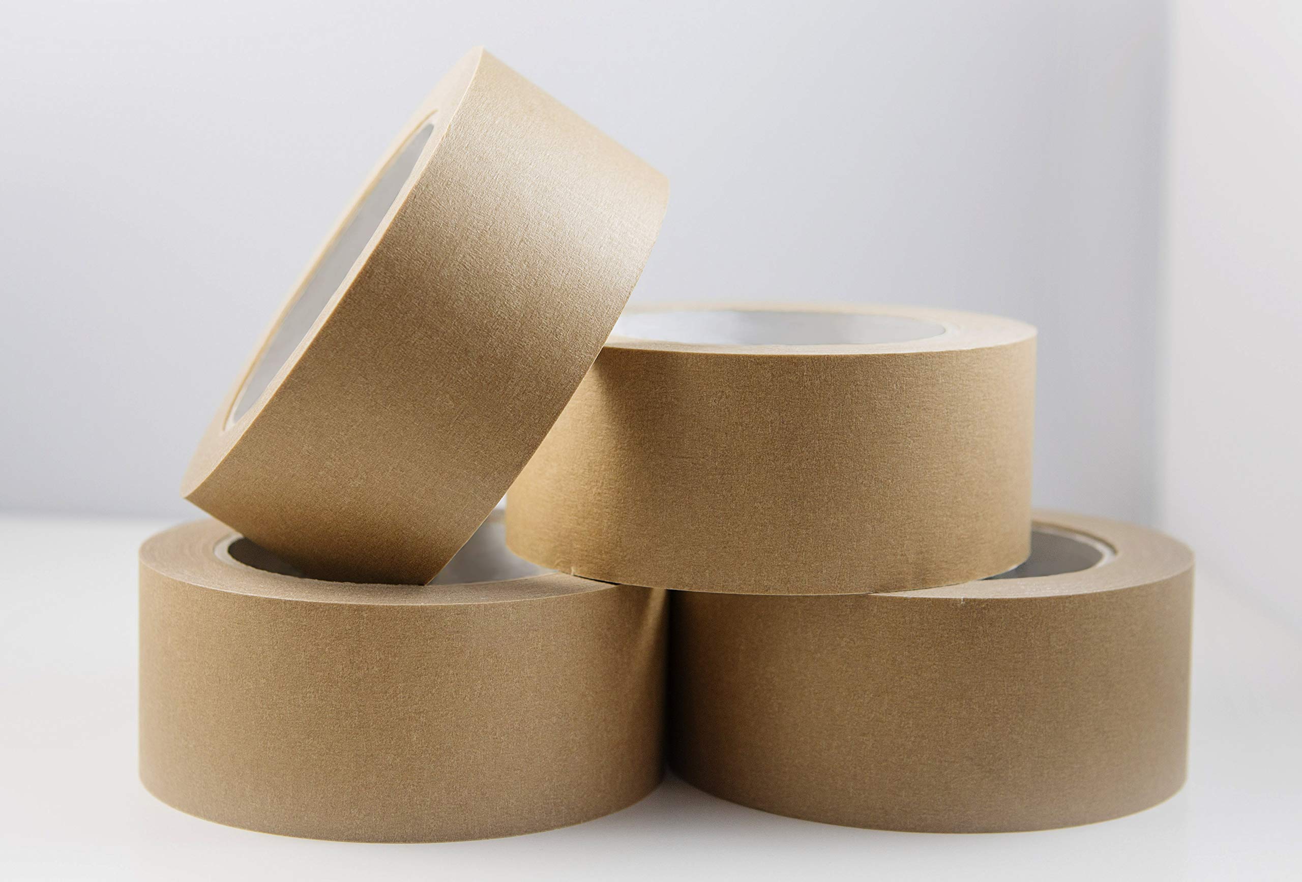 Kite 4X 48mm x 50M Framer's Self-Adhesive Kraft Paper Tape by Greener Route | Ideal for Picture Framing, Masking, Decorating or Packaging - Printed core - Vegan