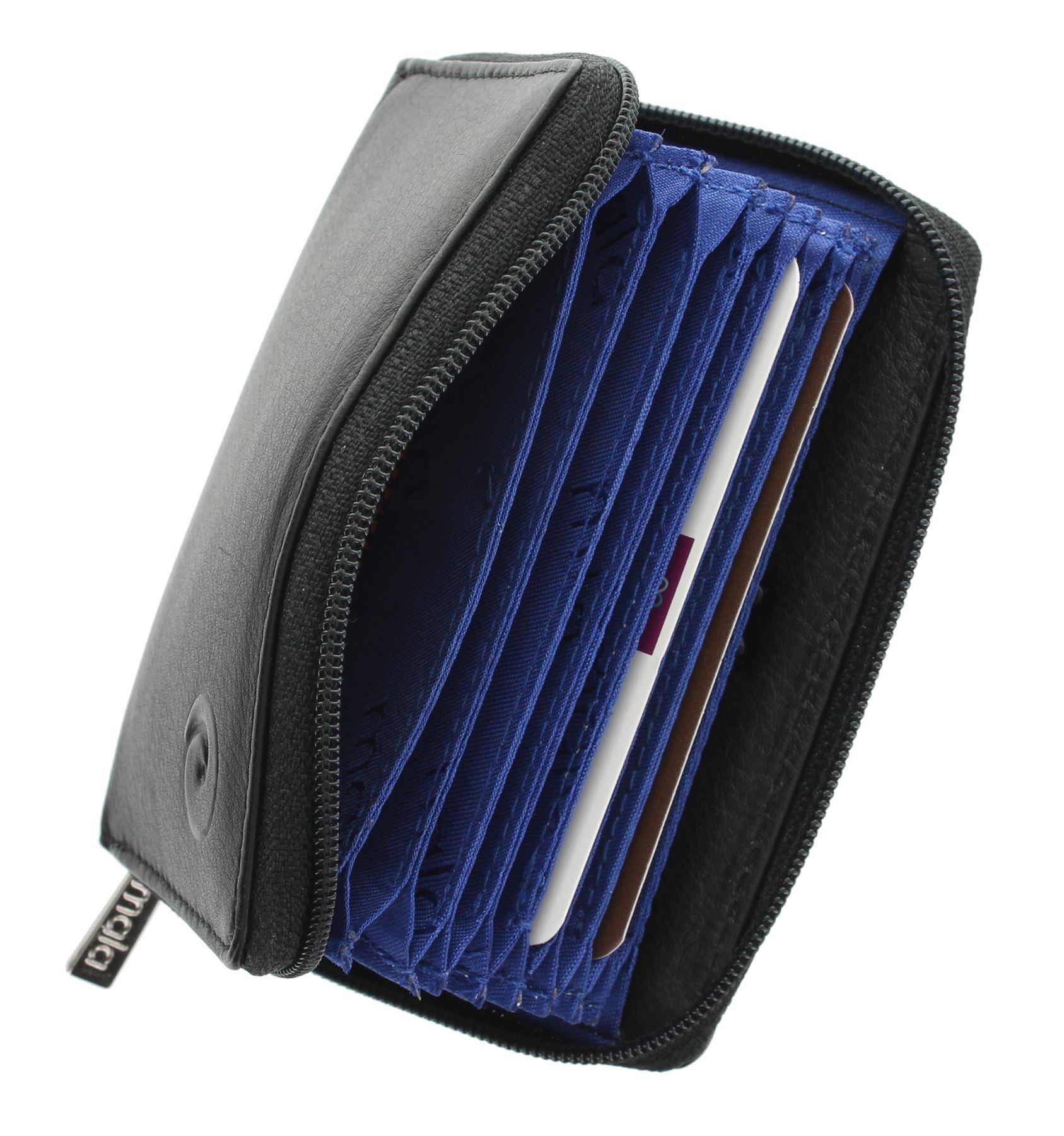 Mala Leather Origin Collection Leather Concertina Credit Card Holder with RFID Protection 552_5 Black