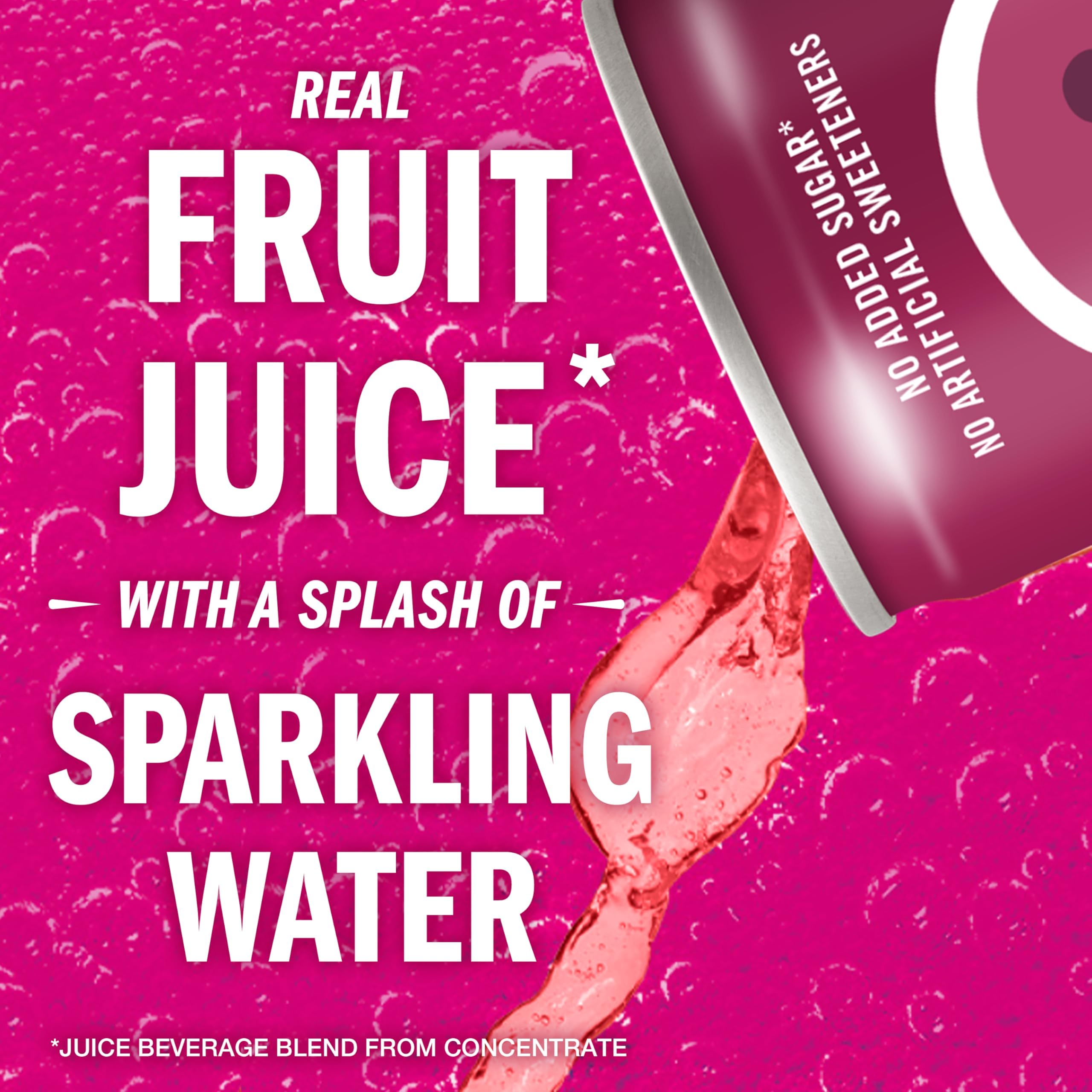 IZZE Sparkling Water Juice Beverage Blend, Blackberry, No Sugar Added, 8.4 FL OZ, 24 Cans