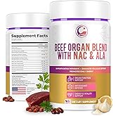 LEGRANO Grass Fed Beef Liver Capsules with Beef Heart, Kidney, NAC, ALA & Milk Thistle – Desiccated Organ Supplement for Men & Women – Supports Energy, Detox, Liver & Immune Health – 60 Capsules