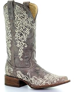 botas vaqueras de mujer cuadradas