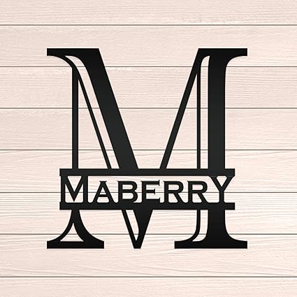 Cartel de metal para decoración de pared con monograma personalizado