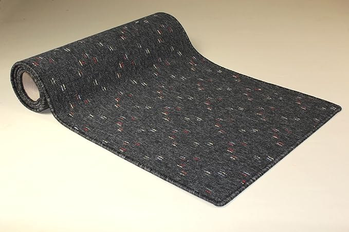 Teppich Teppichläufer Maya anthrazit Teppich Brücke Läufer Flur Meterware 140 cm breit robust und trendy 140 x 130 cm
