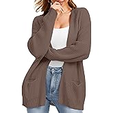 Simlakey Women Oversized Cardigans Sweaters Winter Knit Sweater Coat Lightweight Open Front Casual Outwear with Pockets
