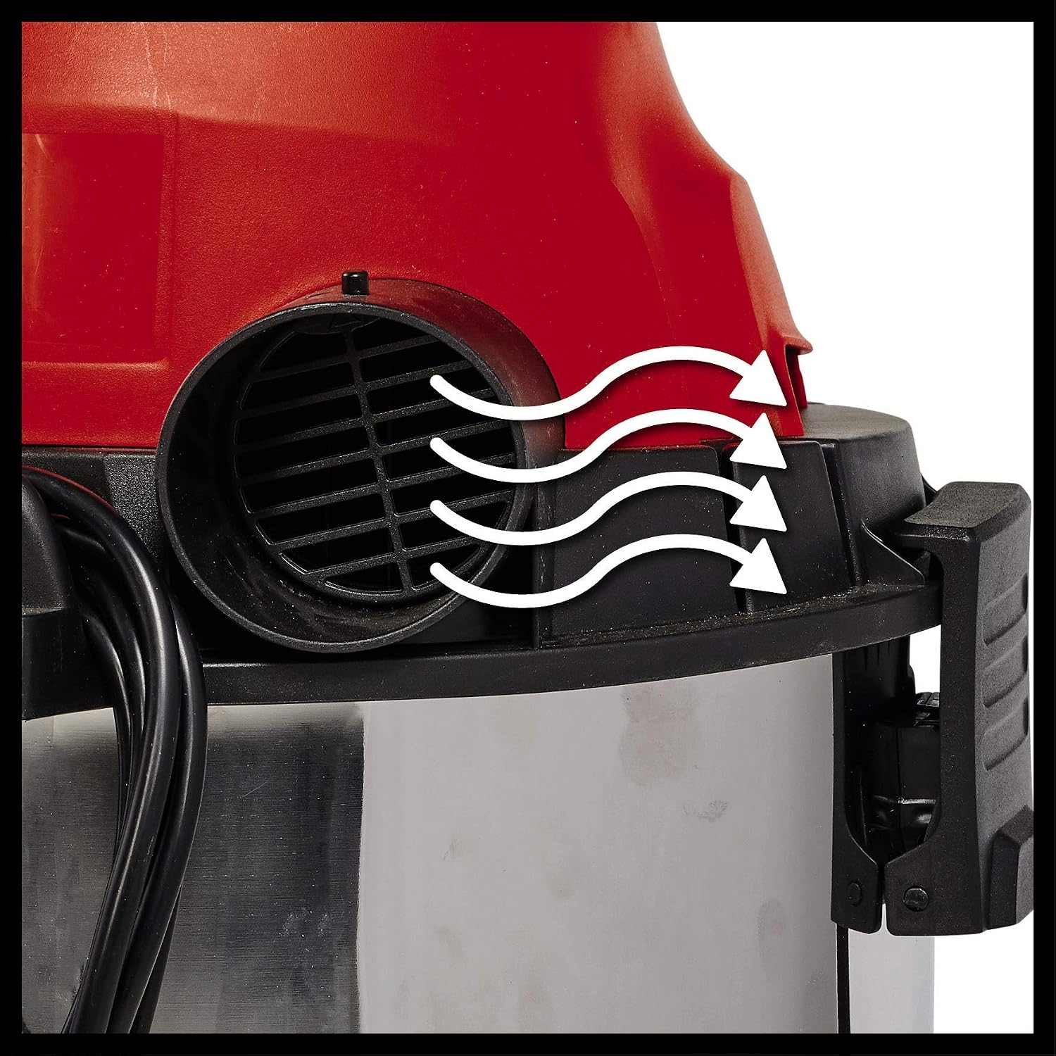 Einhell Wet and Dry Vacuum Cleaner 1500W, 30L Rust-Proof Stainless Steel Tank, Blow Connection, incl. Plastic Suction Hose - Image 5