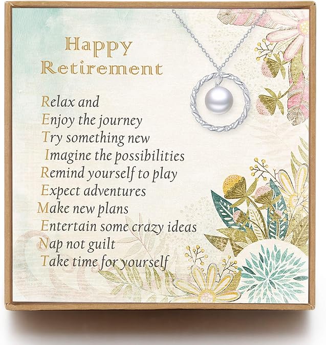 Gift gifts leaving coworker coworkers farewell birthday colleagues diy work goodbye party retirement without valentines going away suck inexpensive good Andober Best Retirement Gifts for Women Sterling Silver Pearl Circle Necklace for Teachers