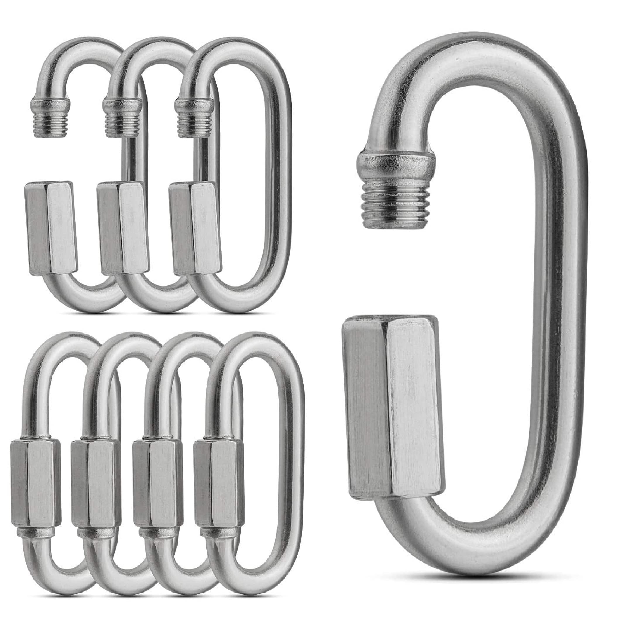 TERF® 3.5mm Heavy Duty Quick Repair Chain Link Hook Steel 3.5mm (M3.5) Quick Repair Chain Hook Use For Swing Set Outdoor Travel Camping Fishing Hiking Hanging and Multi Purpose Use - Pack of 4