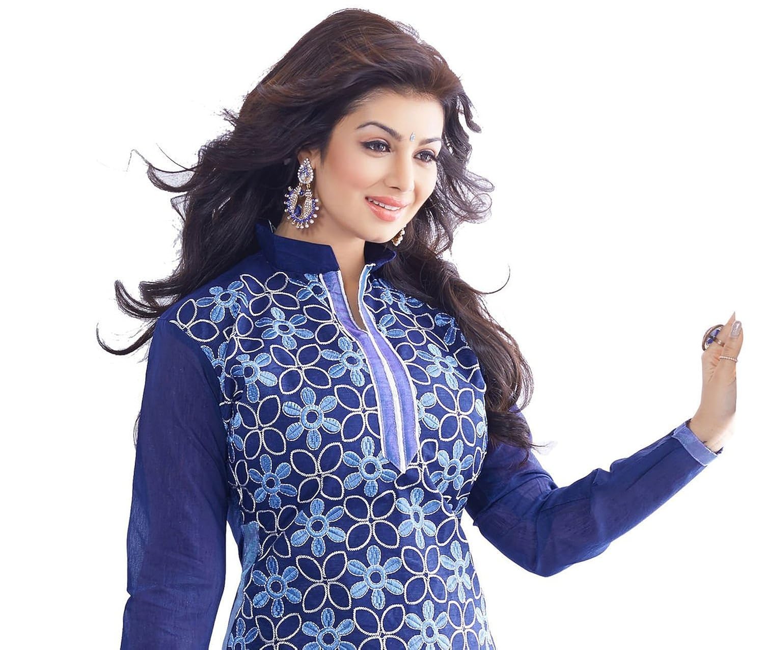 dnveens women's chanderi dress material (blrsfsmy03_free size_blue)