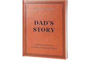YOELOVE Dad's Story (Hardcover): A Leather Guided Journal for Dad to Share His Life and Memories, Christmas Gifts for Dad Birthday Father's Day from Daughter Son