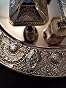 Ensemble Havdalah Plaqué Argent - Coupe à Vin Kiddouch, Boîte à Épices, Bougeoir Et Plateau - Motif Filigrane
