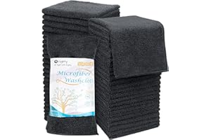 Orighty Microfiber Washcloths Towels Set 50 Pack, Highly Absorbent and Super Soft Fingertip Towels, Multi-Purpose Wash Cloths