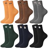 KKuSoxyy 6 Pairs Halloween Socks for Women Funny Cotton Crew Sock | Embroidered Design, Novelty Pumpkin Ghost Spider Pattern, Elastic Cuff, Size 6-9, Spooky Socks for Casual Holiday Party Wear