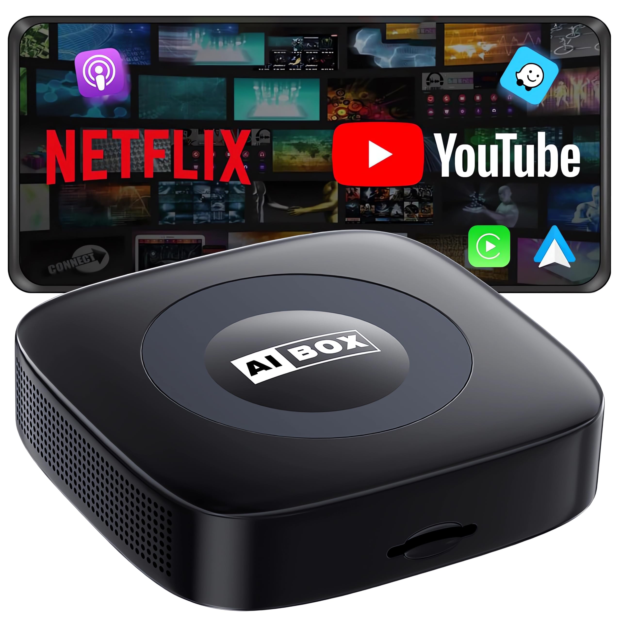 Photo 1 of Ai Magic Box for Streaming Netflix/YouTube/TikTok, Wireless CarPlay Adapter Dongle with USB Drive for OEM Wired Car Play & Android Auto Cars GPS Navigation Chartplotter