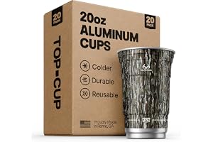Top Cup Aluminum Party Cups, RealTree Original Camo, 20oz, 20 Count | Made in the USA, Colder, Durable, Reusable, Recycleable