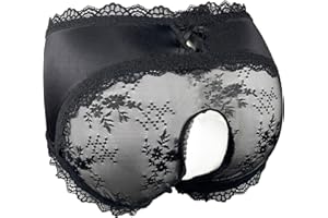 Cadiwe Femboy Sissy Black Mens Pouch Panties Men's Hipster Panty Lace Bikini Briefs Lingerie Underwear For Men-Manties