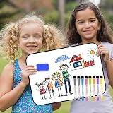 Nicpro Dry Erase Whiteboard A4 Magnetic Double Sided 21 x 30 cm with 8 Pens view 6