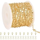 SMYHTGLIF 13 Feet Gold Plated Star Chain for Jewelry Making 18K Gold Brass Chain Bulk DIY Craft Jewelry Making Supplies
