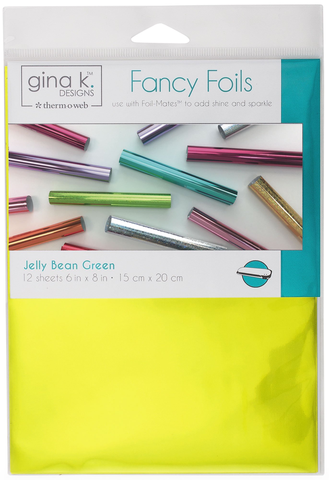 Gina K. Designs for Therm O Web Fancy Foils, 6" x 8", Jelly Bean Green 12 Count