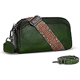 Iswee Leather Purses for Women Small Cossbody Bags Multi Pockets Shoulder Purse Vintage Satchel Bag Daily Travel Purses