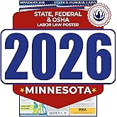 2026 Minnesota State and Federal Labor Law Poster - OSHA Workplace Compliant - Mandatory Regulations Posting for Employees - All-In-One Required Compliance Posting 17" x 40" Laminated (English)