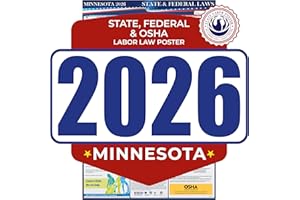 COMPLIANCE AUDIT CENTER 2026 Minnesota State and Federal Labor Law Poster - OSHA Workplace Compliant - Mandatory Regulations Posting for Employees - All-In-One Required Compliance Posting 17" x 40" Laminated (English)