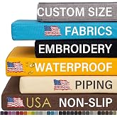SINUOLIN Custom Size Bench Cushion for Indoor/Outdoor Furniture, 70D Foam Personalized Colors Embroidery Waterproof Patio Couch/Bay Window/Chair/Sofa/Swing Garden Seat Breakfast Nook Pad
