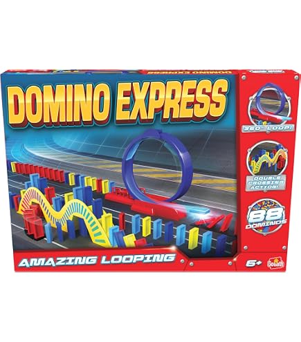 GOLIATH Domino Express Ultra Power – Circuit De 4 Mètres – 188 Dominos + Distributeur Automatique – Jeu De Construction Dès 6 Ans
