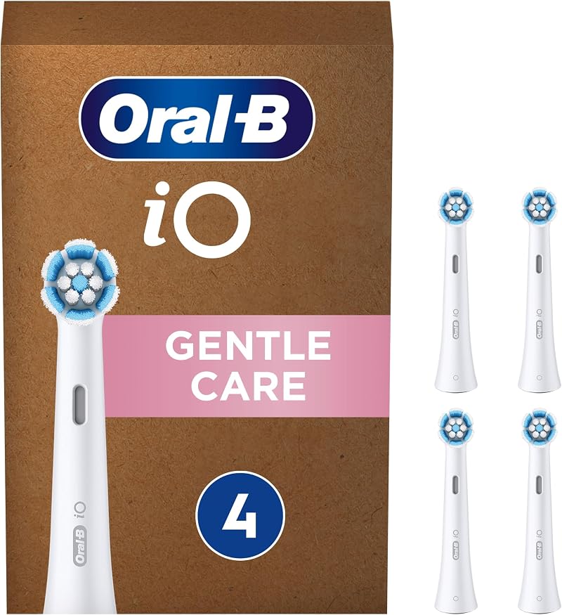 Oral-B iO Gentle Care Replacement Head Pack of 4 White Twisted Bristles