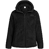 Pioneer Camp Women's Fuzzy Fleece Jacket Full Zip Up Lightweight Warm Soft Fleece Coat with hood for Spring Fall Winter
