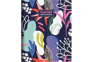 TF PUBLISHING July 2024 - June 2025 Funky Floral Medium Monthly Planner - 2 Page Spreads with Extra Large Calendar Grids and Planning Prompts - 12 Month Academic Planner 2024-2025 - 6.5 in x 8 in