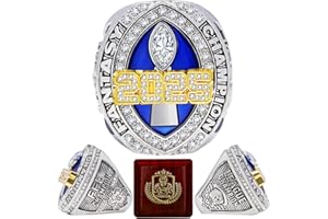 LANGE HOME 2025 Fantasy Football Ring 2026 Fantasy Football Championship Ring with High-Grade Gift Box,League Champion Trophy Rings Premium Award for Winner
