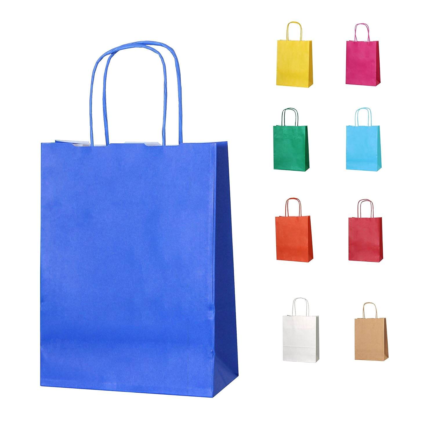 25 BLUE Thepaperbagstore (TM) SMALL PAPER PARTY BAGS WITH HANDLES